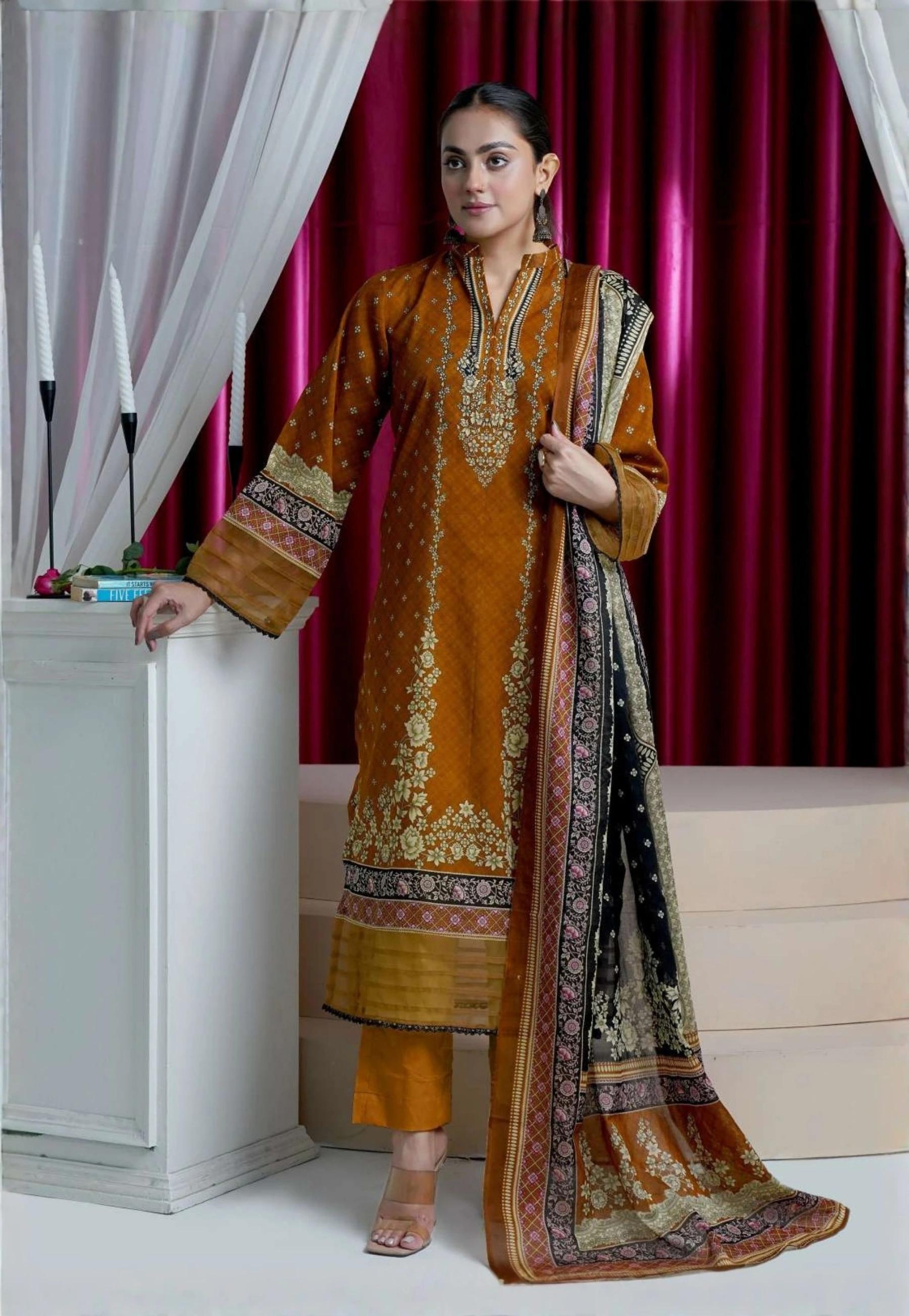 arifa by Marooj Unstitched Lawn Print 3 Piece Suits VOL-18-D-07