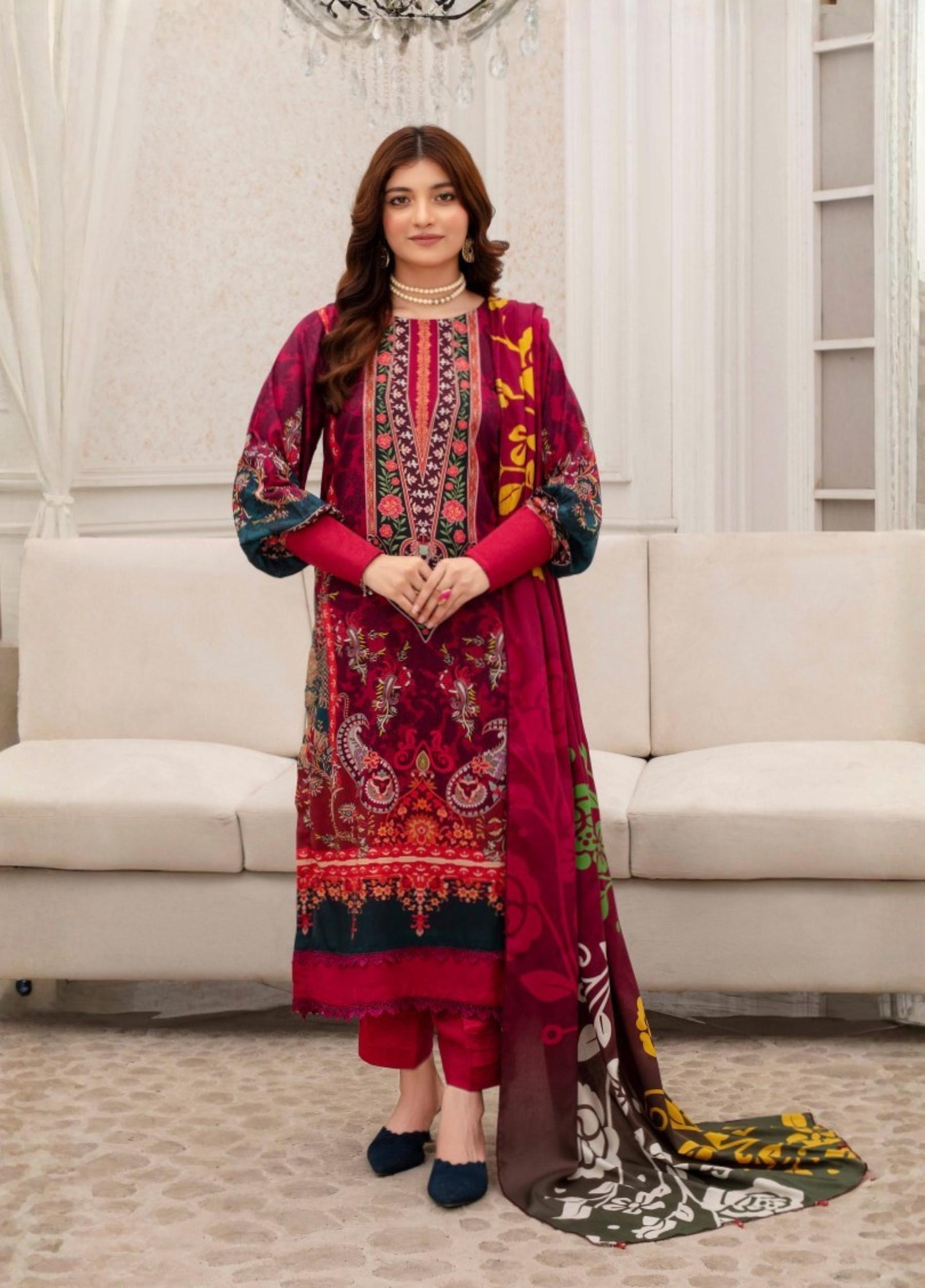 FABIHA by Feroza Unstitched Linen Print 3 Piece Suits Volume:2 Design:10